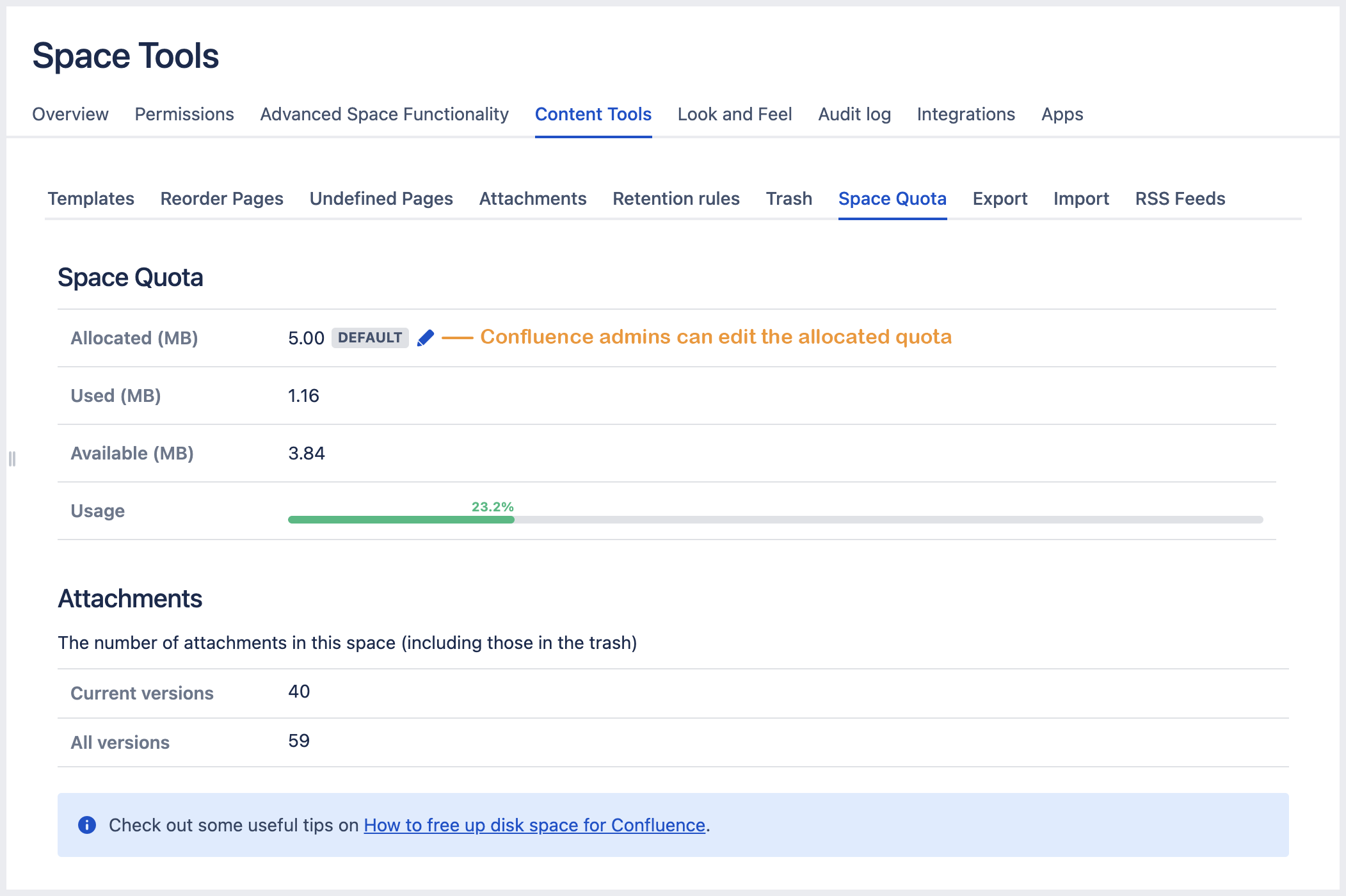 acc viewing space quota as a confluence admin.png