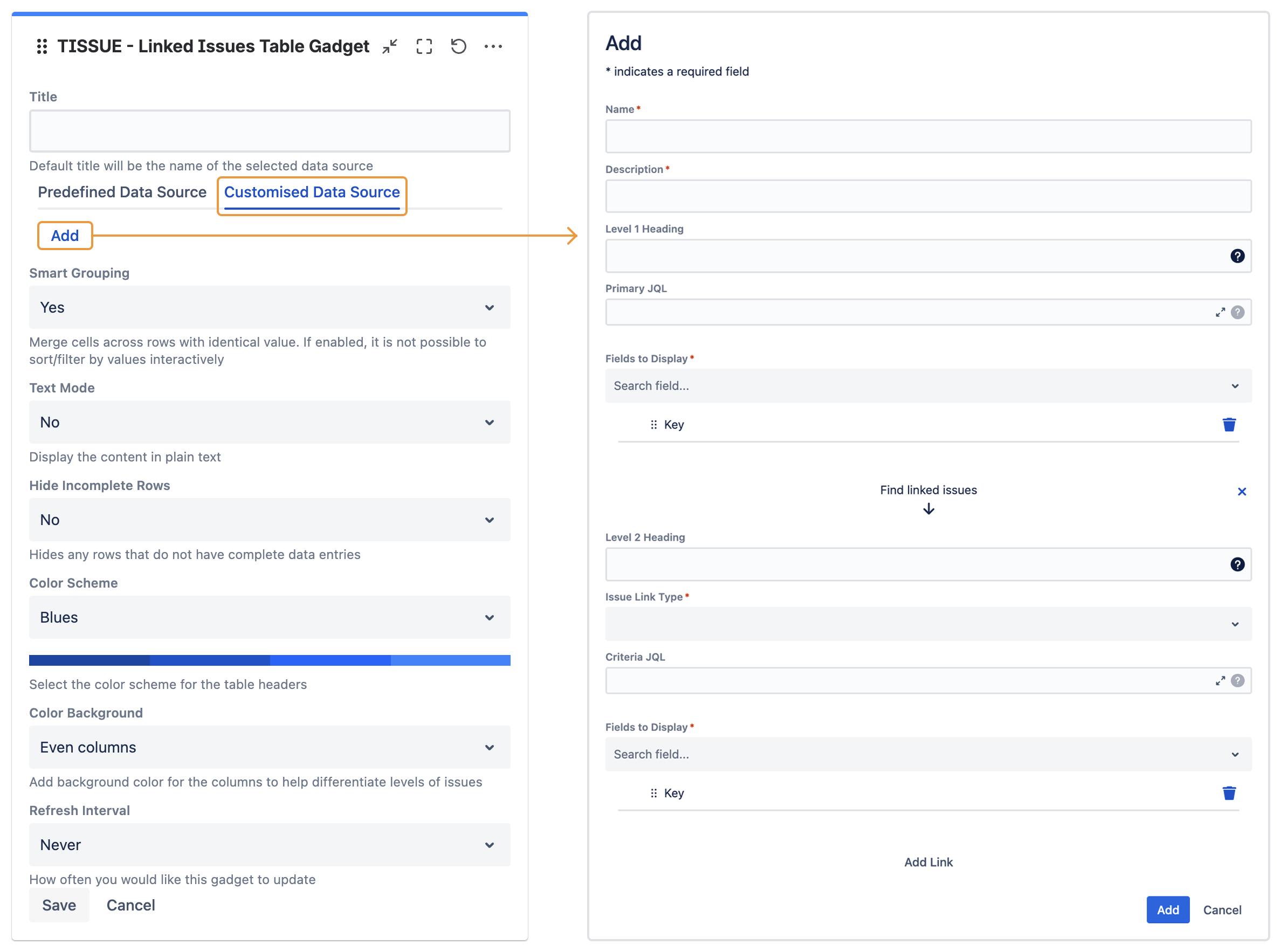 tissuec gadget add customised data source.png
