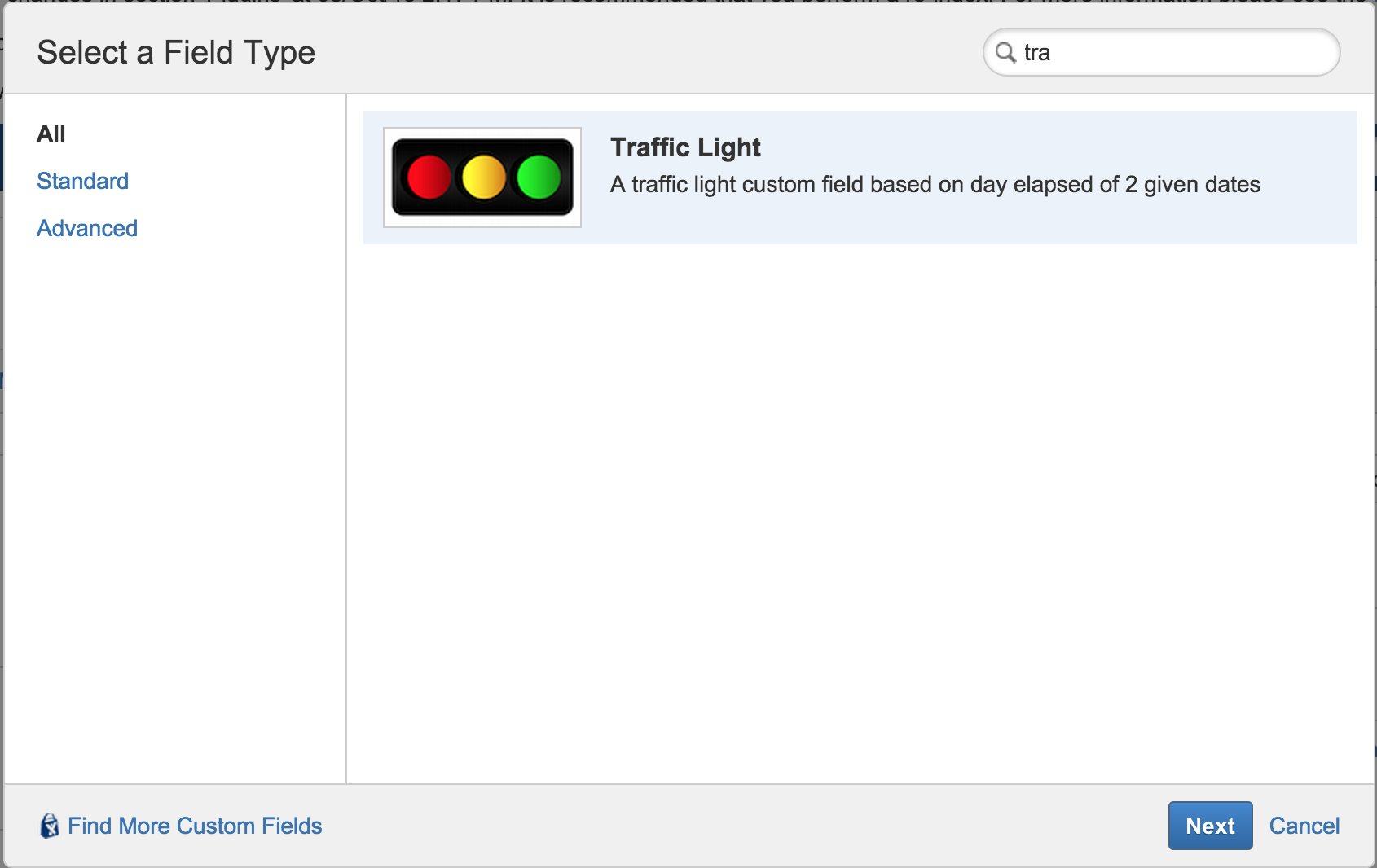 Add Traffic Light custom field.png
