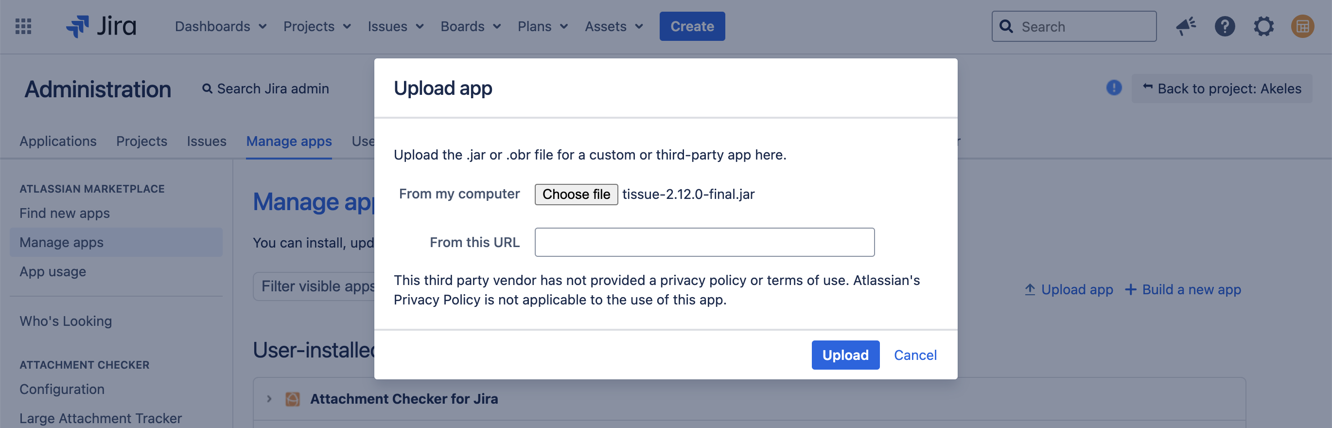 tissue install without internet.png
