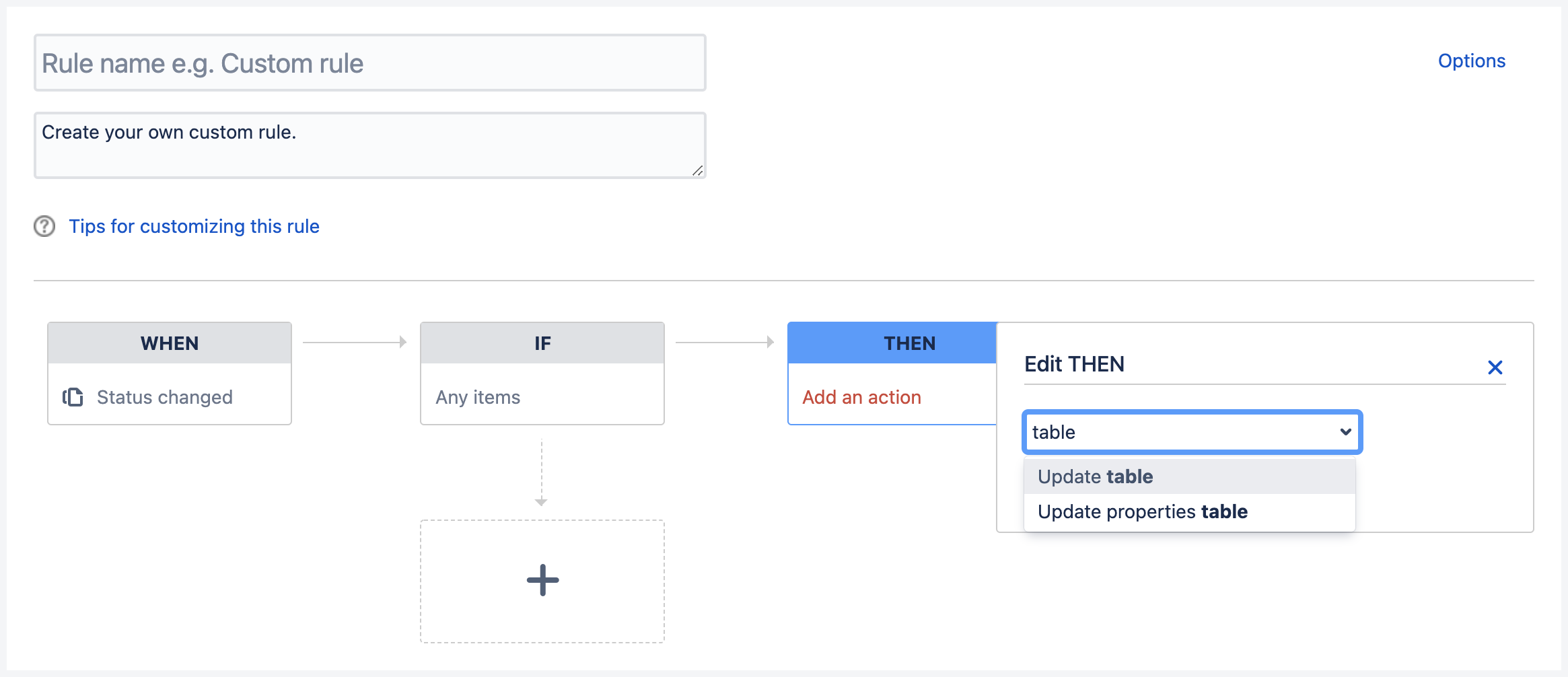 tablecf jsm automation rule config.png