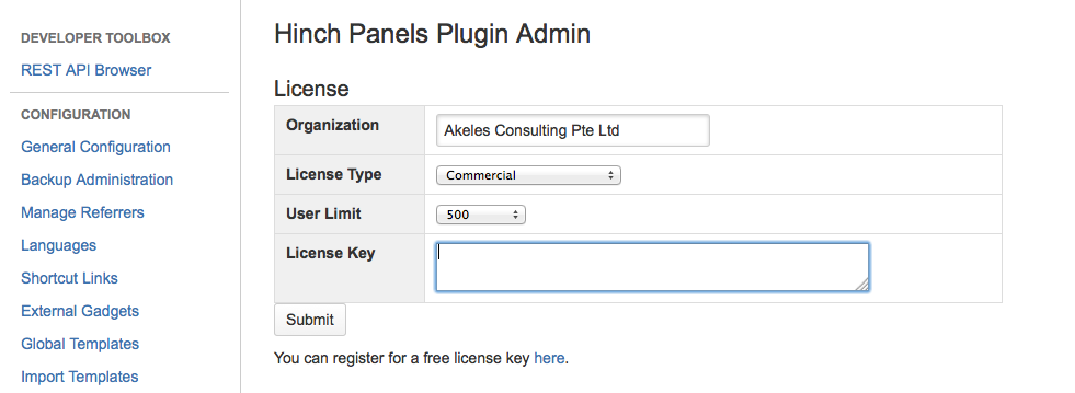Hinch Panel License Admin Page.png