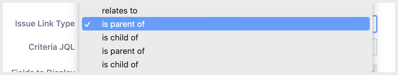 tissue first matching issue link type selected.png