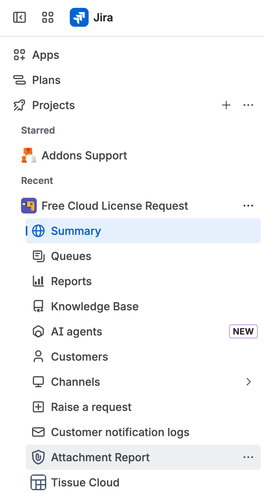 Space Navigation sidebar for Jira Service Management projects.png